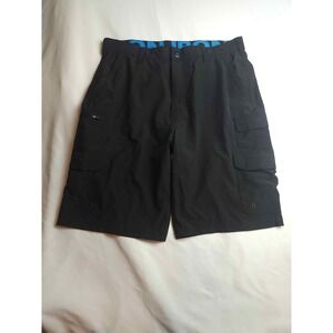 Iron Co Mens Black Stretch Cargo Shorts Size 36 Multi Pocket